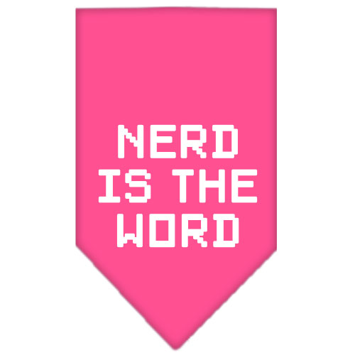 Nerd is the Word Screen Print Bandana Bright Pink Large